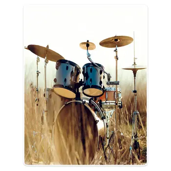 

HommomH 150x200 cm Blanket warm and light soft flannel portable music drum pattern