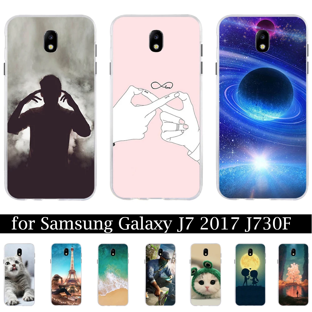 Мягкий силиконовый чехол из ТПУ для Samsung Galaxy J7 2017 J730 Роскошный милый с рисунком J 7