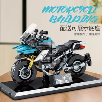 

MOC Technic Motorcycle Moto Racing Motorbike City Vehicle Sets Off Road Model Building Blocks Toys For Children Classic Bricks
