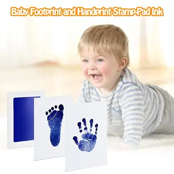 

Large Baby Disposable Wash Pad Non-Toxic Baby Footprints Handprint Kit Family Souvenir Baby Shower Gift Imprint Card Set family