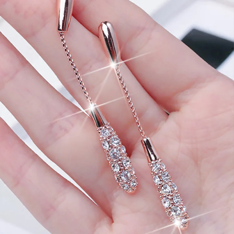 2021 new drop-shaped alloy long earrings, elegant women's fashion earrings, jewelry