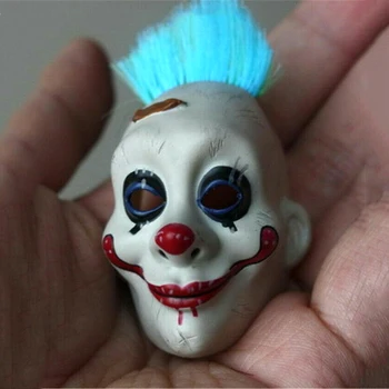 

1/6 action figure accessory 1/6 The Joker Mask Rooted Blue Hair Clown Mask for 12'' Figure Head Accessory