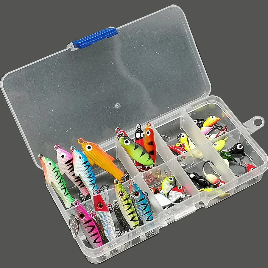 36pcs Spinner/Artificial/Hard/Spoon Bait Lot Winter/Ice Fishing Lure/Hook/Tackle/Balancer/Wobbler For Pike/Fish Metal Jig Head | Спорт и