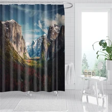Горы пейзаж полиэстер занавеска для душа Ткань Водонепроницаемая занавеска для ванной экран cortinas de bano para navidad DW193
