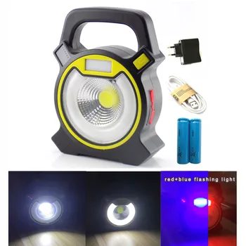 

Led Flood Light Rechargeable Portable Spotlight Floodlight Outdoor Lighting Camping Hiking Tent Light Lamp with 2x 18650 battery