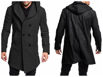 

Winter New Trench Coat Men Autumn Blends Jackets Coat Men Fashion Overcoats Woolen Trench Coat Homme Men's Streetwears