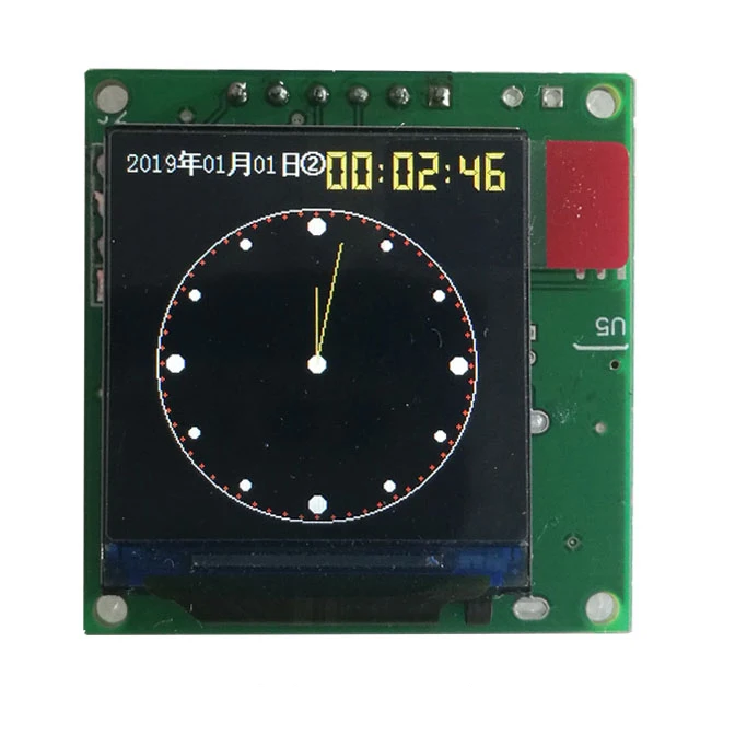 Audio Spectrum Indicator Multi-color 1.3 inch high resolution TFT music spectrum display dynamic balance output screen with clock small display module