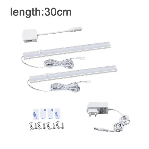 2x30cm with power Светодиодный светильник с датчиком движения PIR, светильник для кухонного шкафа, прикроватная лампа для спальни, светодиодный светильник, декоративный, для общежития, на холодильник, светодиодный, Домашний Светильник ing - Цвет: 2x30cm with power
