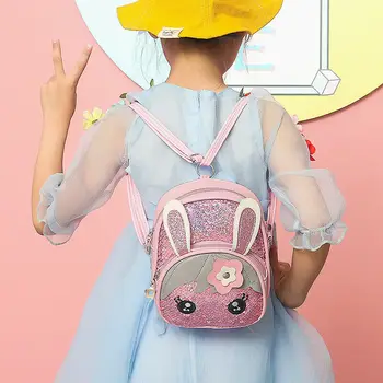

Baby Kids Toddler Girl Sequin Rabbit Schoolbag Backpack Shoulder Bag Satchel Glitter Bling Schoolbag Travel Shoulder Bag