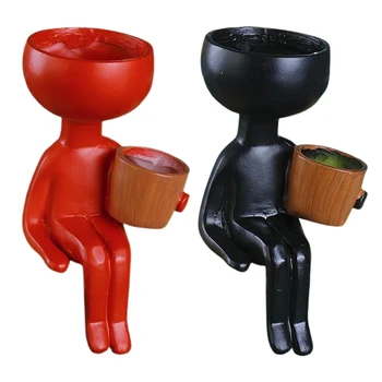 

Flower Pot Head Vase Planter Resin Small Plant Pot Indoor Home Succulent Planter