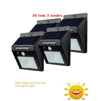 

2/4PCS 30 LED Solar Light Outdoor Waterproof LED Lamp Security Lighting Wall Sconces with Mounting Pole for Barn Porch Garage 50