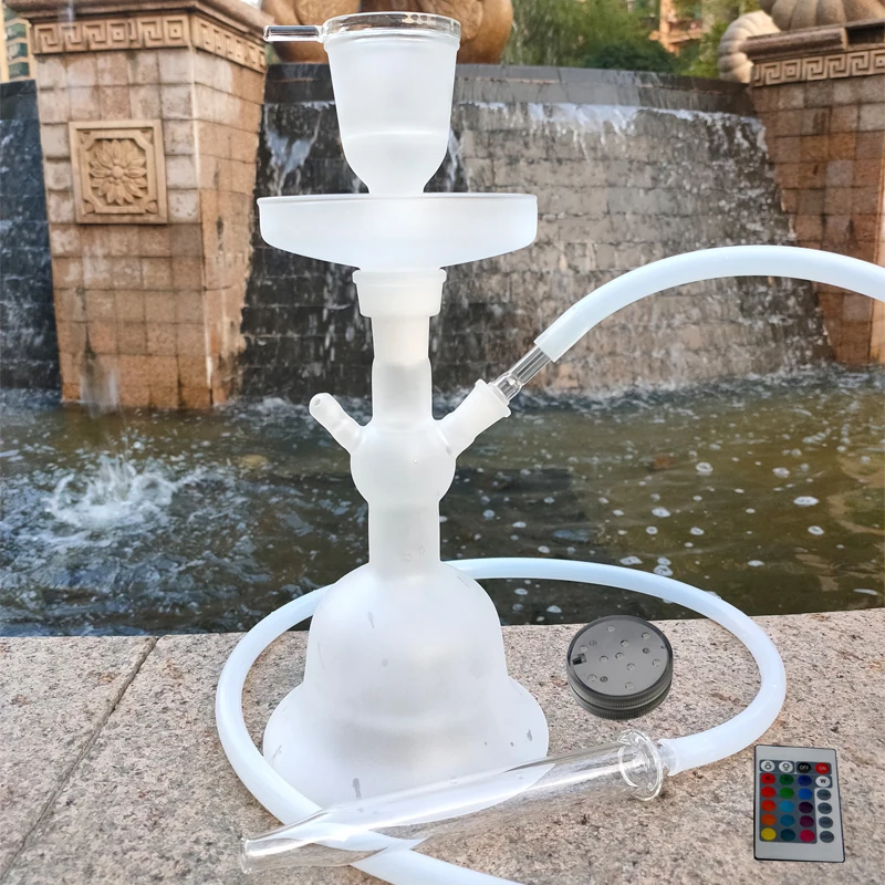 Кальян HY LED белый матовый стеклянный кальян полный набор аксессуаров Канада Al Fakher