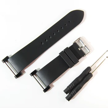 

Replacement FOR SUUNTO--Core series Watch Strap 24MM Black Soft Rubber Silicone+Stainless Buckle+PVD Adapters