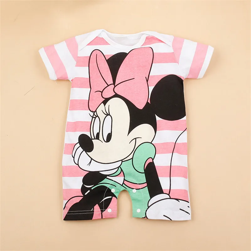 Одежда для новорожденных девочек детский комбинезон с изображением Микки и Минни Маус для мальчиков комбинезоны для малышей, одежда для мальчиков и девочек