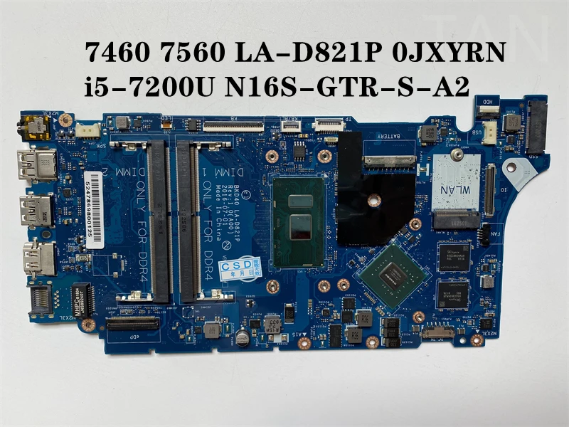 Материнская плата для ноутбука Dell 7460 7560 0JXYRN CN-0JXYRN LA-D821P полностью протестирована и