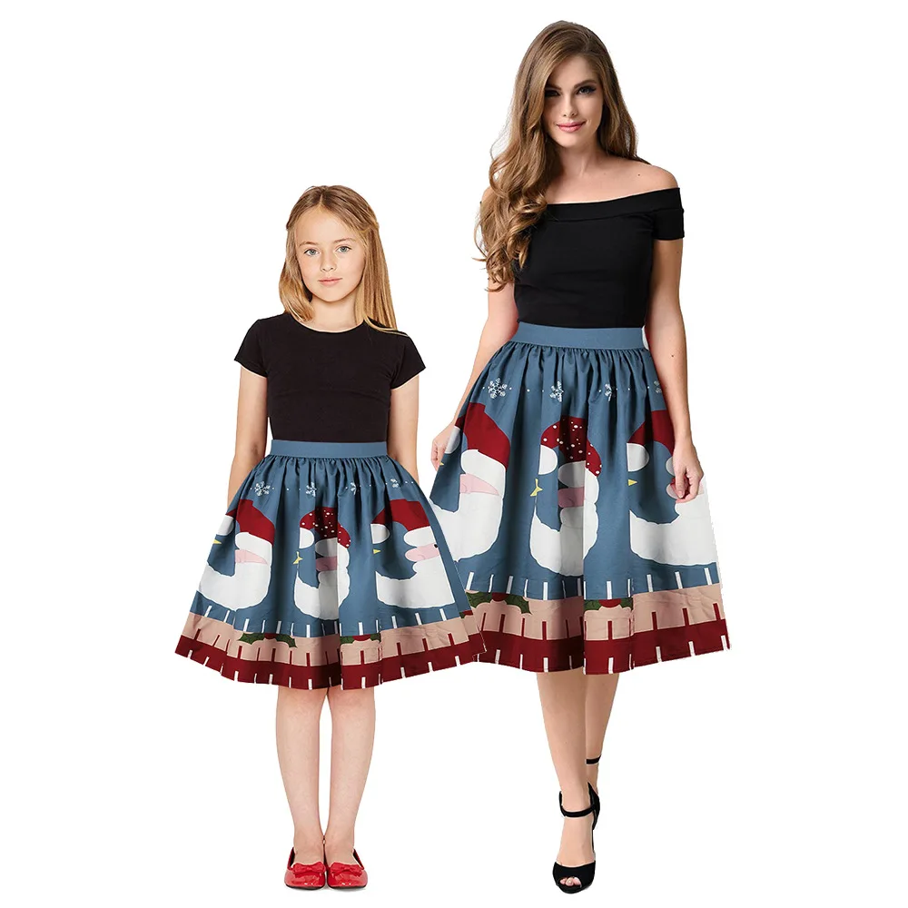 Рождественская одежда для мамы и дочки маленьких девочек рождественское платье