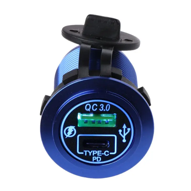 Алюминий DIY 18 Вт Быстрая зарядка QC3.0 usb type C PD автомобильное быстрое зарядное устройство адаптер питания для samsung Xiaomi huawei мобильный телефон планшет - Название цвета: BL
