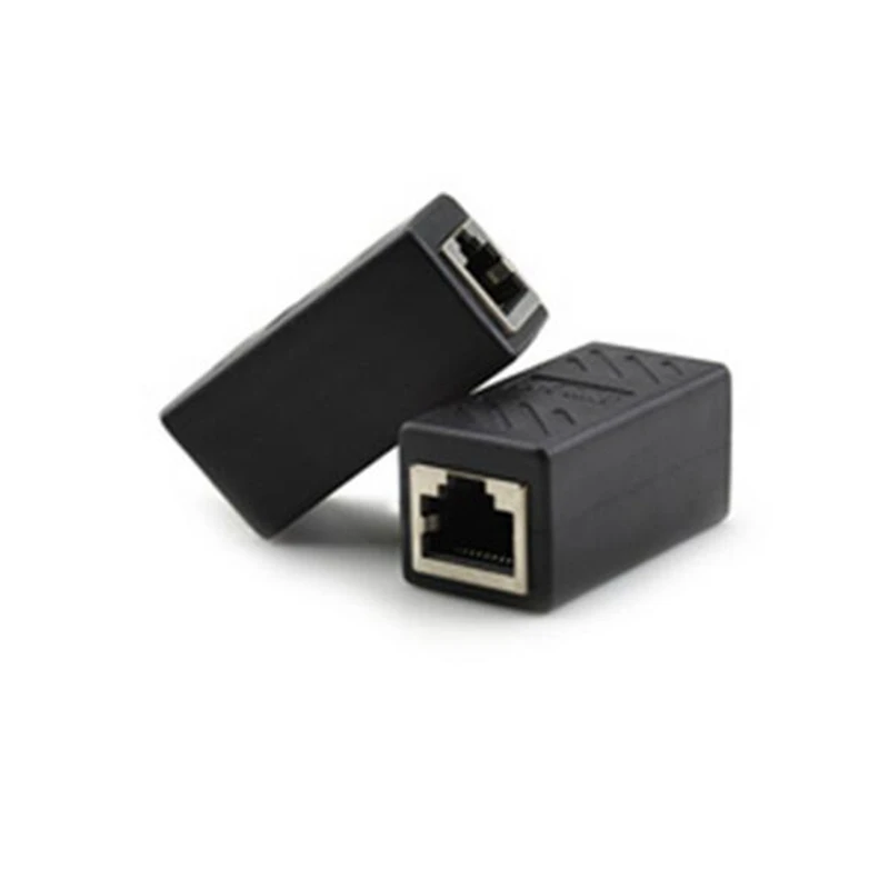 

2pcs Black RJ45 Coupler LAN connector inline Cat7/Cat6/Cat5e Ethernet Cable Extender Adapter Female to Female