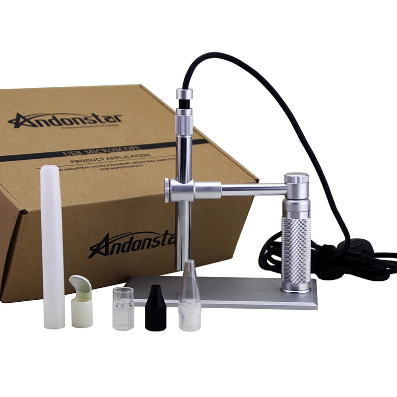 Andonstar 2MP USB Digital Microscope 12MM Diameter Endoscope Video Camera 8 LED Magnifier digital microscope handheld microscope mini microscope pocket microscope