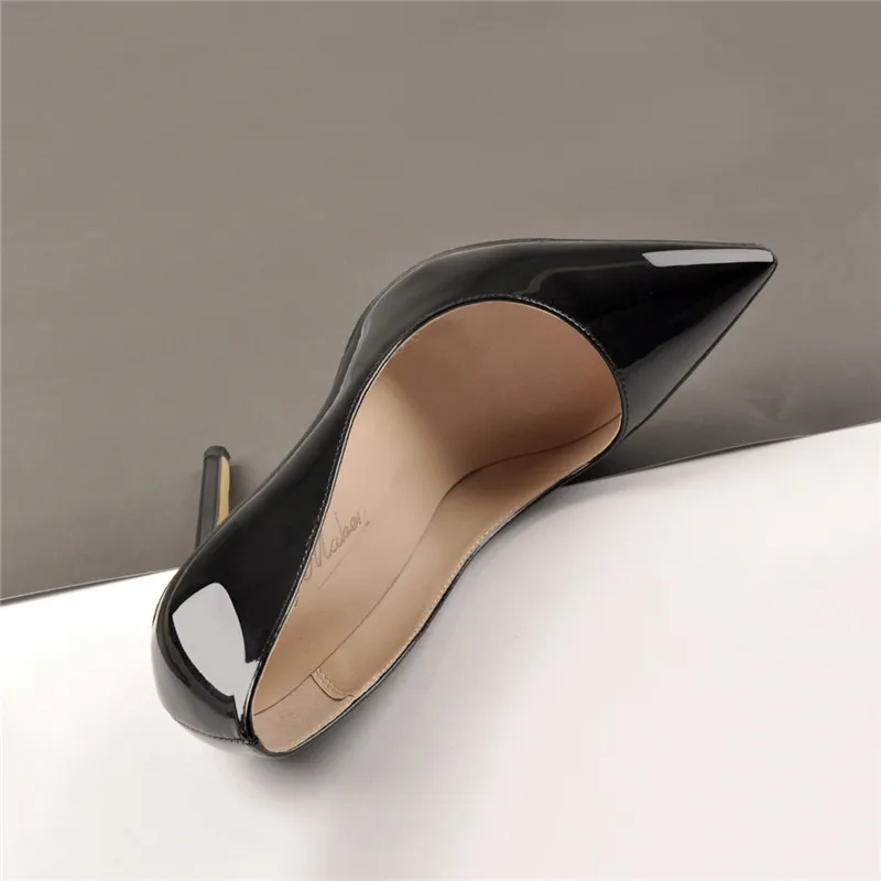 Onlymaker/женские пикантные туфли черного цвета с острым носком туфли-лодочки на высоком каблуке 8, 10, 12 см, без шнуровки Классическая обувь большого размера