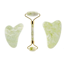 

Jade Roller And Scraper Set Natural Jade Effective Anti-Aging Remove Wrinkles Keep The Face Firm And Elastic For Facial Massage