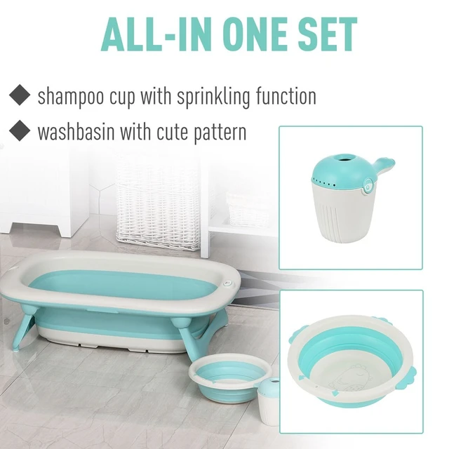 Baignoire Pliable - Légère et Compacte - Bain Douche Bassine Siège-Grande  Taille - pour le Bain du Nouveau-né 0-36 Mois (gris)