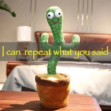 Adorável falando brinquedo dança cactus boneca falar gravação de som repetir brinquedo kawaii cactus brinquedos crianças educação brinquedo presente Cacto dançante repete cacto falante