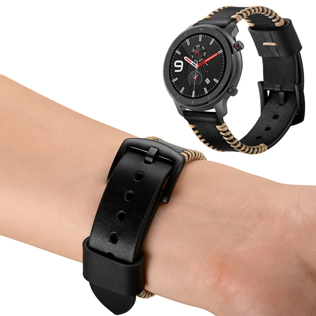 Для AMAZFIT GTR Смарт-часы 42 мм Линия Комплект классические кожаные часы Полоса Текстура силиконовая накладка часы ремешок аксессуары