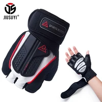 Тактические Боевые перчатки на полпальца, военные армейские Пейнтбольные страйкбольные перчатки без пальцев для вождения, мужские и женские красные белые перчатки - изображение