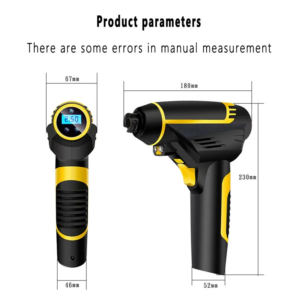 Цифровой светодиодный умный автомобильный воздушный компрессор насос ручной автомобильный насос для шин Электрический воздушный насос ремонтный инструмент Аксессуары