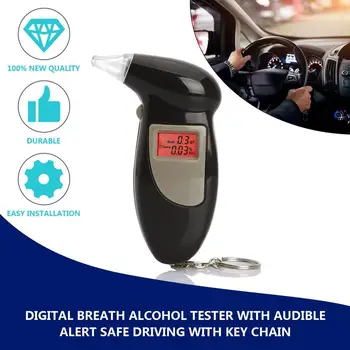

Digital Breath Alcohol Tester With Audible Alert Safe Driving With Key Chain Quick Response Alcohol Detector Hot Selling