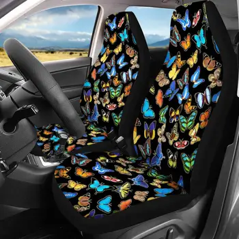 

INSTANTARTS Elastic Polyester Fabric Multi Color Butterfly Vehicle Seat Protector Front Seats Only Universal Fit Fashion Design
