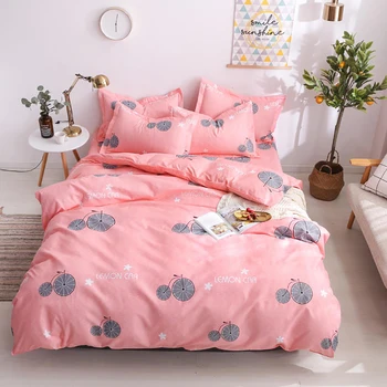 

Thumbedding Lemon Bedding Set Bicycle Creative Sweet Girls Duvet Cover Queen King Pink Full Twin Single Comfortable Bed Set