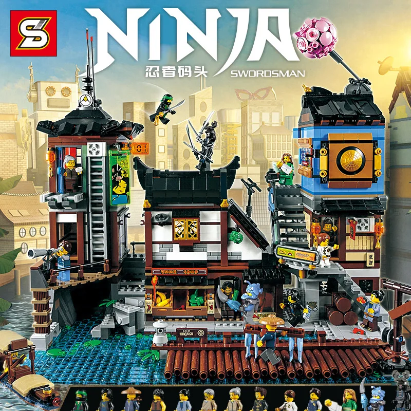 

New Lepining Ninjagoes City Docks Toys for Children House Set Model Building Blocks Bricks Kits Educational DIY Birthday Gifts