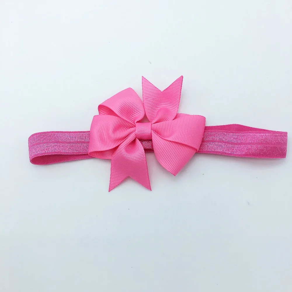 20 шт./лот Grosgrain бант из ленты повязки для волос Твердые Цвет для девочек эластичные ленты для волос Детские волосы бант аксессуары для волос