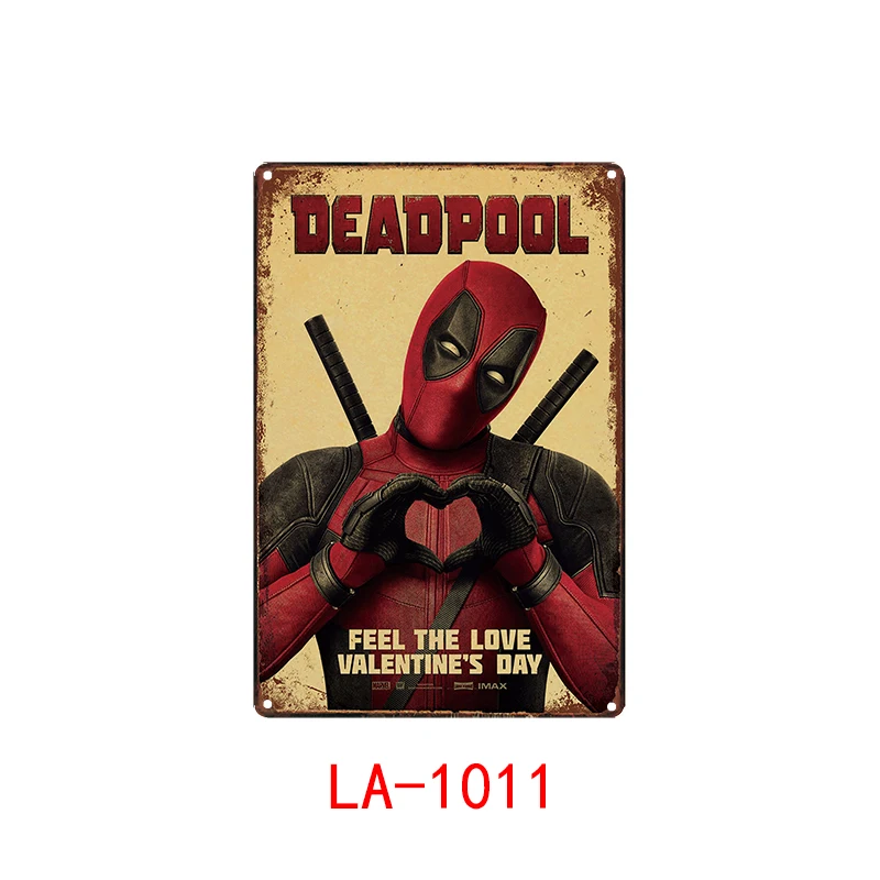 

Deadpool Metal Poster Plaque Metal Vintage Metal Sign Tin Sign Wall Decor for Bar Pub Club Iron Painting