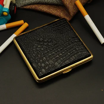 

Cigarette Case Box Holder Storage Matel Cupper PU Quality Moistureproof and Waterproof For Smoking Accessories