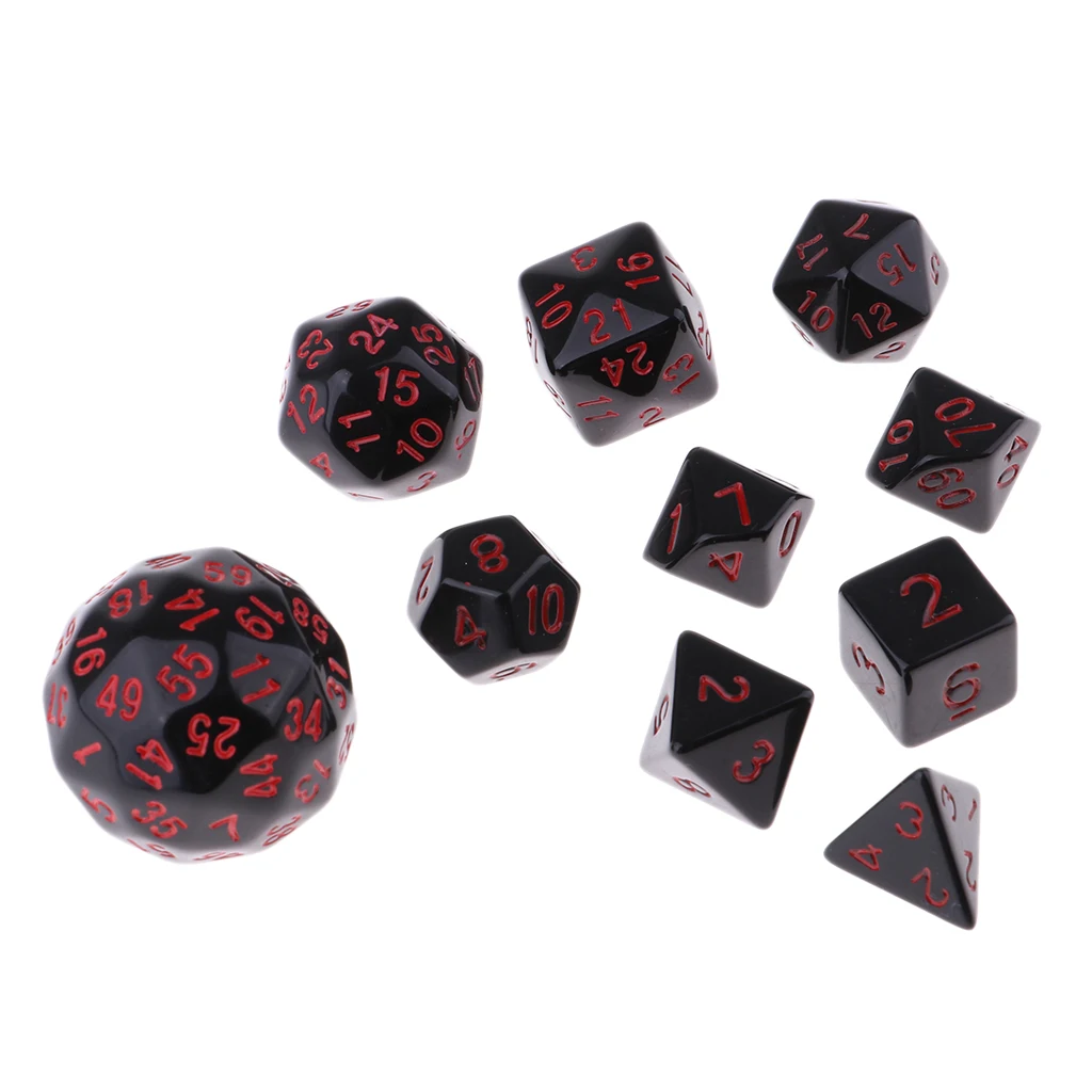 Набор из 10 многогранных игральных костей для ролевых игр D & D|Настольные игры| |