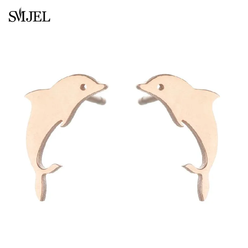 Nette Edelstahl Fisch Ohrringe Für Frauen Mädchen Vintage Gold Farbe Tier Shark Delphin Fischschwanz Ohrring Schmuck Geschenk – Detail 29