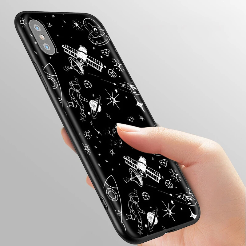 YIMAOC Космос Луна астронавт силиконовый мягкий чехол для iPhone 12 Mini 11 Pro XS Max XR X 8 7 6 6S Plus