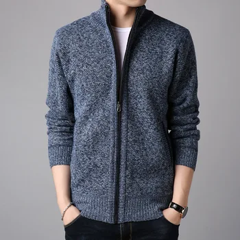 

PopularStyle Wholesale New Sweater Velvet Thicker Sweater Men's Sweaters Keep Warm Knitted Shirts Casual Sweaters Trendy Jackets