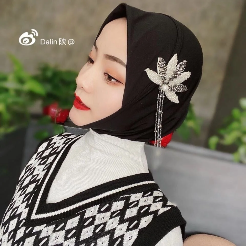 2020 модные мусульманские платки из Дубая с бисером и кисточками|chiffon muslim hijab|shawl