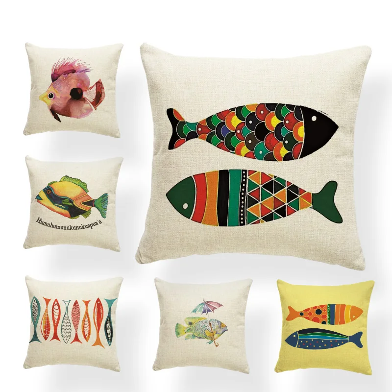 Decorative Covers Pillow Fish Fish Pillow Pattern Cushions Series Cushions Pillow Aliexpress