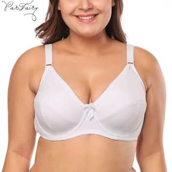

PariFairy Ultra Thin Unlined Bra Sexy Underwear Women Summer Comfort Lingerie Underwired Bralette Plus Size Push Up Bh 36B-52F