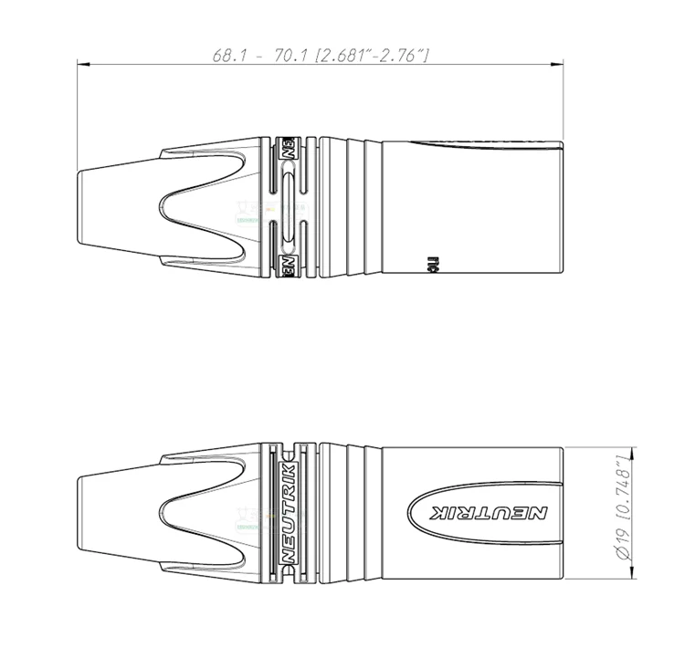 NEUTRIK three core XLR balance cannon female plug NC3FXX посеребренный с цветным кольцом