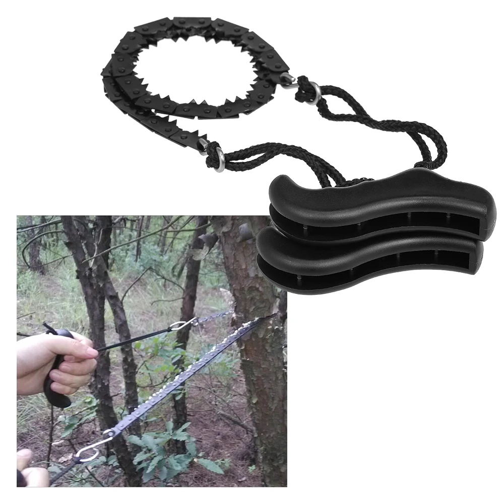 

Outdoor Tool Folding Chain Saw Jagged Chainsaw Manual Steel Wire Saw Hand Camping Hiking Hunting Emergency Survival Tool
