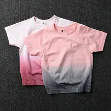 Ombre Energy бесшовный топ для йоги фитнес женский укороченный топ с коротким рукавом спортивные футболки для бега тренировки спортивные топы для спортзала активная одежда