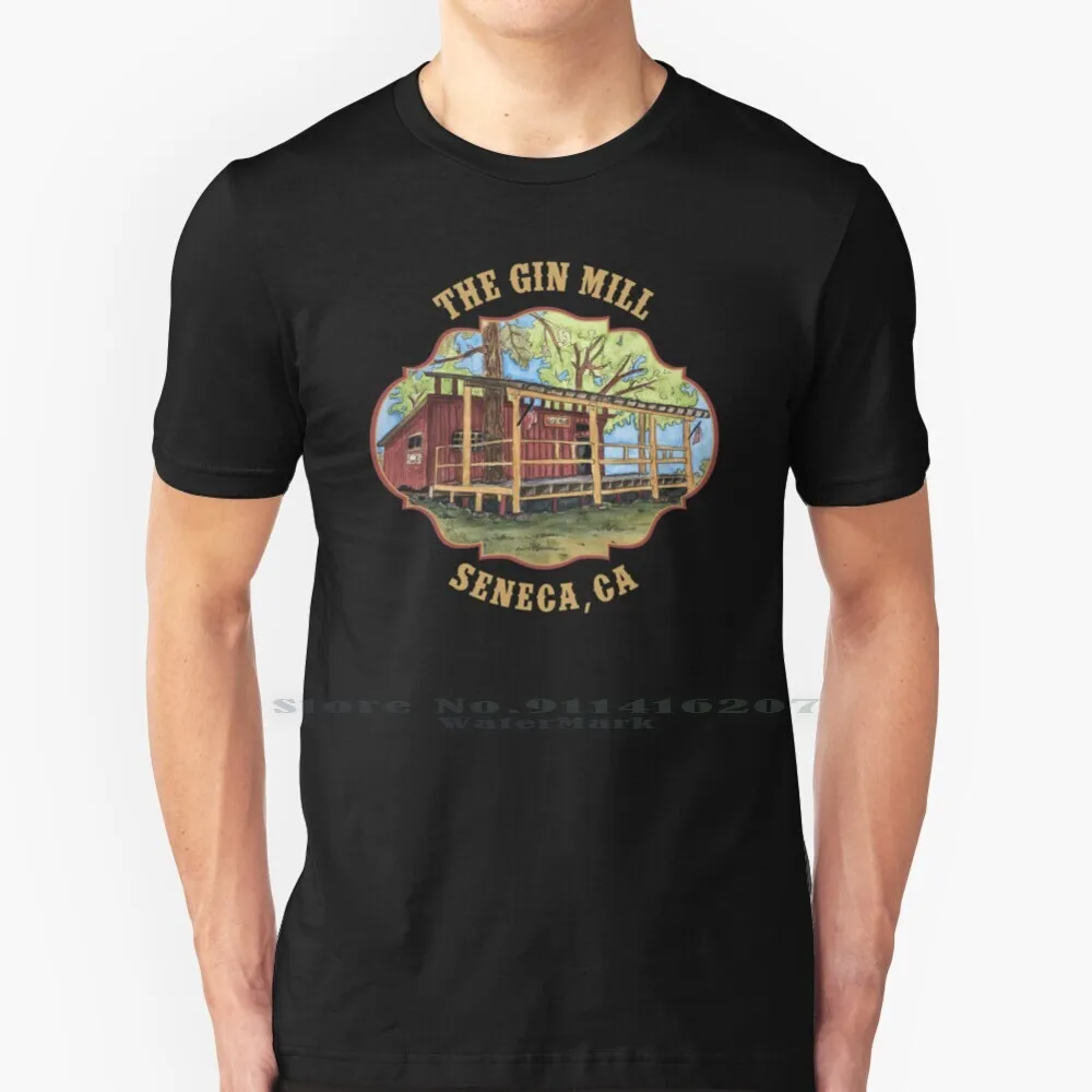 The Old Gin Mill , Seneca California T Shirt 100% Puro Cotone Seneca Gin Mill California Gold Rush Gold Country Gin Historic