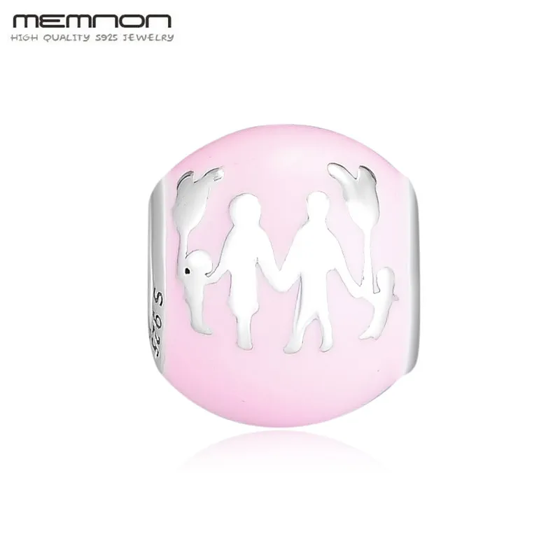 

_ Серебряные розовые эмалевые Подвески Fantasyland, СЕМЬЯ Забавные бусинки в виде замка для изготовления ювелирных изделий, подходят для женских браслетов с бусинами DIY