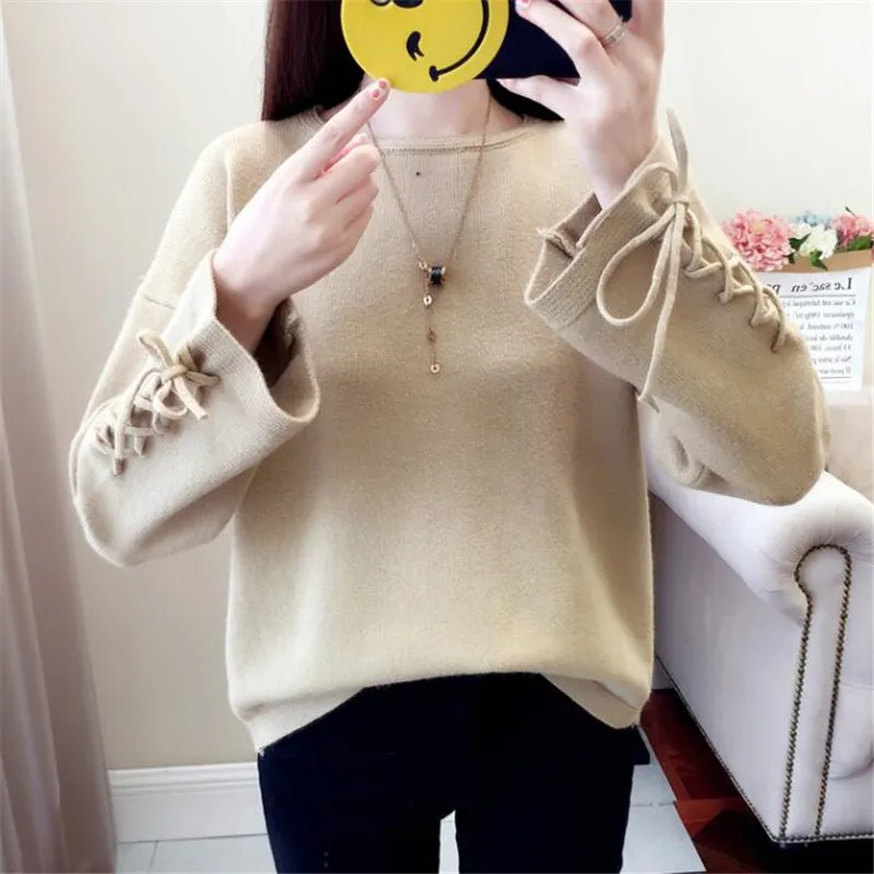 2019 осень-зима новый свитер женский с длинным рукавом толстый теплый свободный